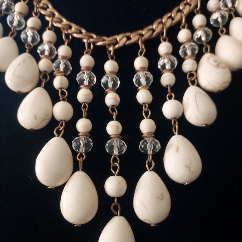 Vintage beaded Bib Statement Necklace